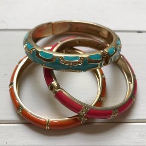 Colorful gold bangles